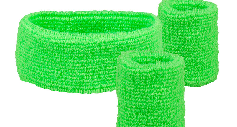 E-Carnavalskleding.nl 3 Zweetbandjes neon groen
