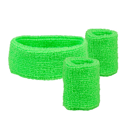 E-Carnavalskleding.nl 3 Zweetbandjes neon groen