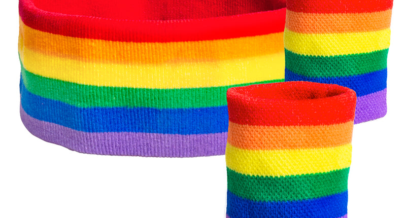 E-Carnavalskleding.nl 3 Zweetbandjes regenboog