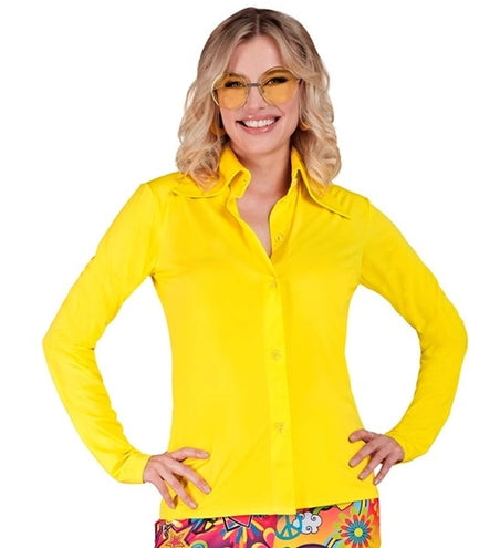E-Carnavalskleding.nl 70's groovy dames shirt geel