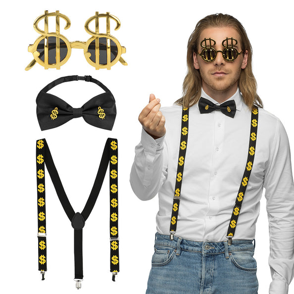 E-Carnavalskleding.nl Accessoireset Dollar gangster rapper