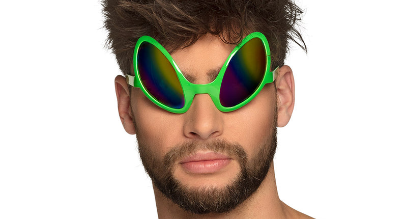 E-Carnavalskleding.nl Alien bril groen