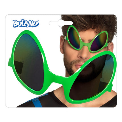 E-Carnavalskleding.nl Alien bril groen