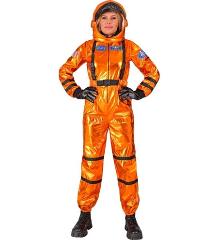 E-Carnavalskleding.nl Astronaut oranje dame kostuum Lars