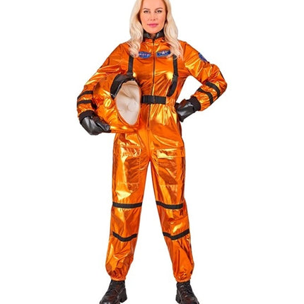 E-Carnavalskleding.nl Astronaut oranje dame kostuum Lars
