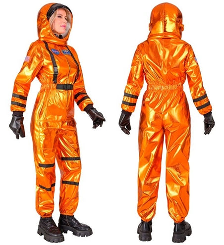 E-Carnavalskleding.nl Astronaut oranje dame kostuum Lars