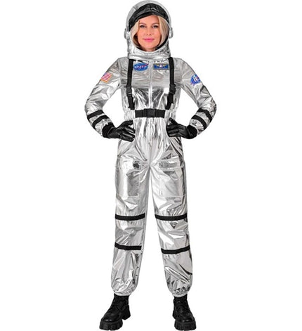 E-Carnavalskleding.nl Astronauten kostuum zilver Jesse dames