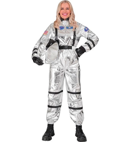 E-Carnavalskleding.nl Astronauten kostuum zilver Jesse dames