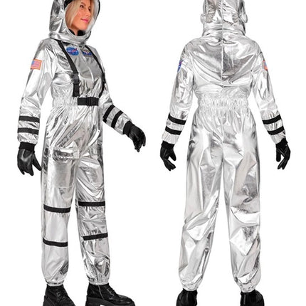 E-Carnavalskleding.nl Astronauten kostuum zilver Jesse dames