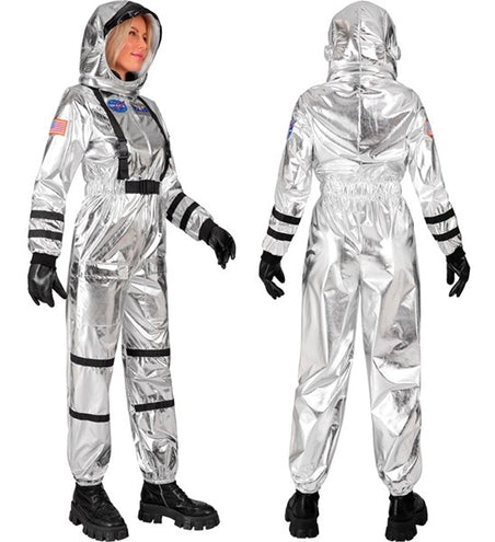 E-Carnavalskleding.nl Astronauten kostuum zilver Jesse dames