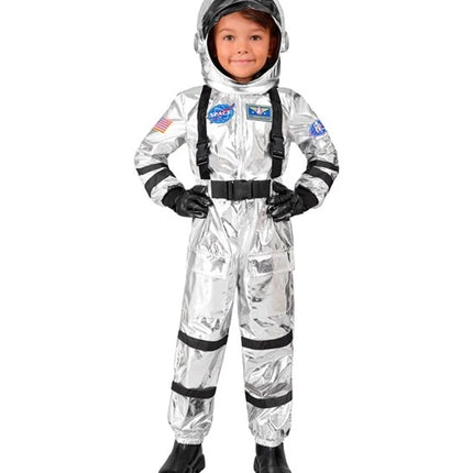 E-Carnavalskleding.nl Astronauten kostuum zilver Roos kinderen
