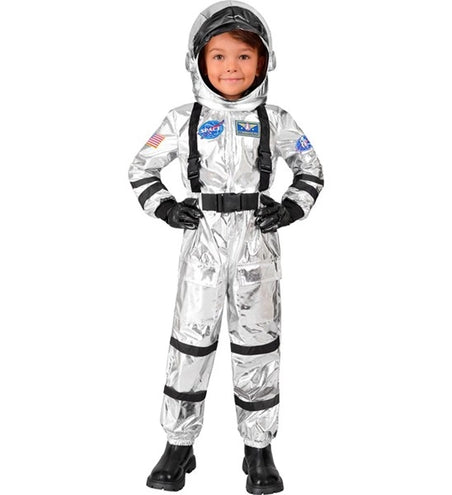 E-Carnavalskleding.nl Astronauten kostuum zilver Roos kinderen