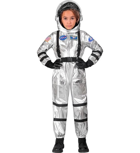 E-Carnavalskleding.nl Astronauten kostuum zilver Roos kinderen