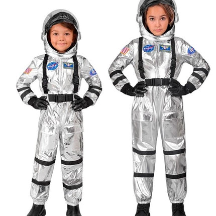 E-Carnavalskleding.nl Astronauten kostuum zilver Roos kinderen