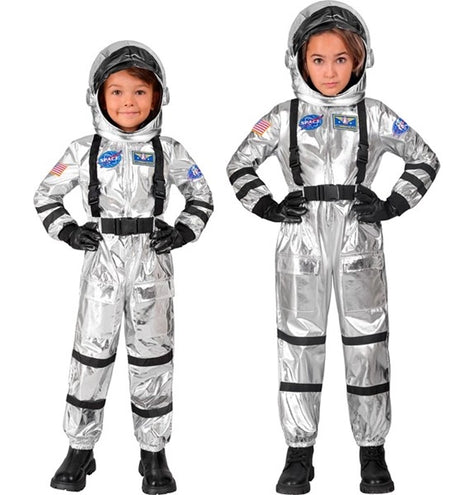 E-Carnavalskleding.nl Astronauten kostuum zilver Roos kinderen