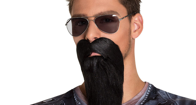 E-Carnavalskleding.nl Baard Biker zwart lang