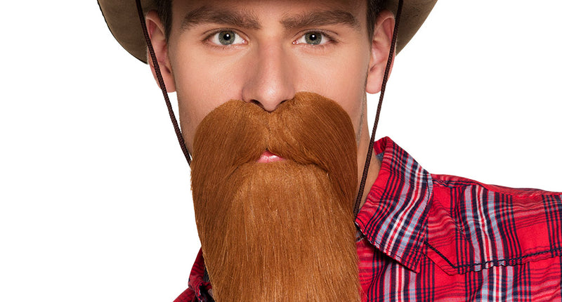 E-Carnavalskleding.nl Baard Cowboy bruin lang