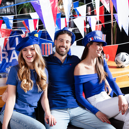 E-Carnavalskleding.nl Baret Frankrijk blauw