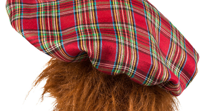 E-Carnavalskleding.nl Baret Mr Tartan rood