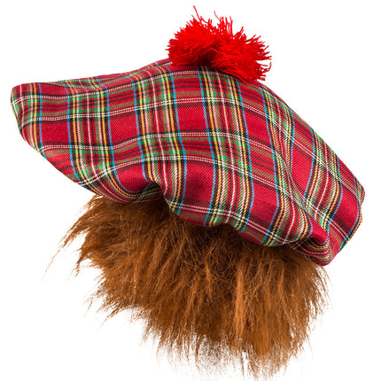 E-Carnavalskleding.nl Baret Mr Tartan rood