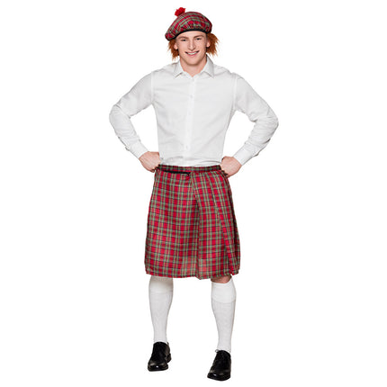 E-Carnavalskleding.nl Baret Mr Tartan rood