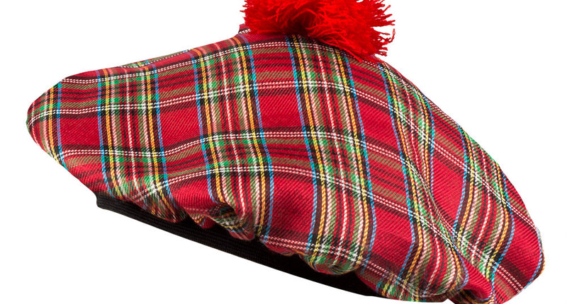 E-Carnavalskleding.nl Baret Mrs Tartan rood