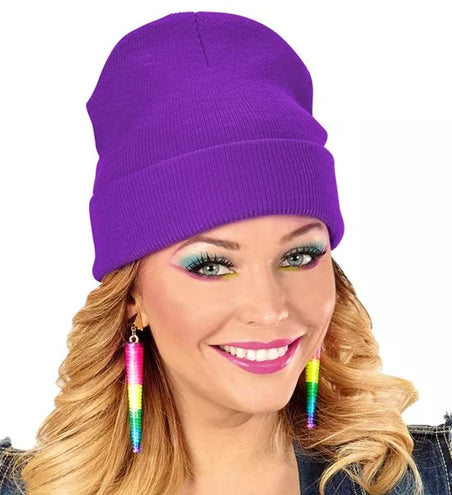 E-Carnavalskleding.nl Beanie paars muts Thomas