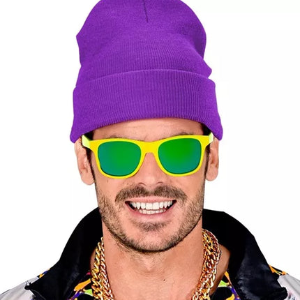 E-Carnavalskleding.nl Beanie paars muts Thomas