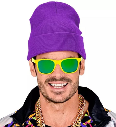E-Carnavalskleding.nl Beanie paars muts Thomas