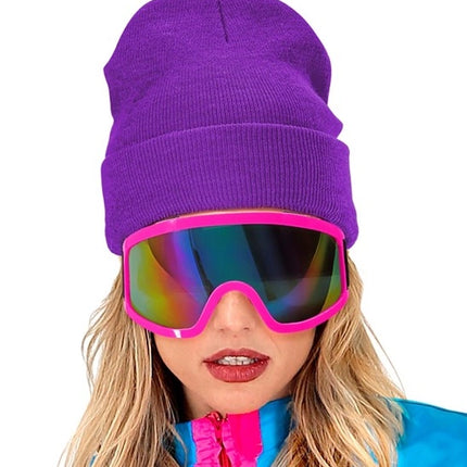 E-Carnavalskleding.nl Beanie paars muts Thomas