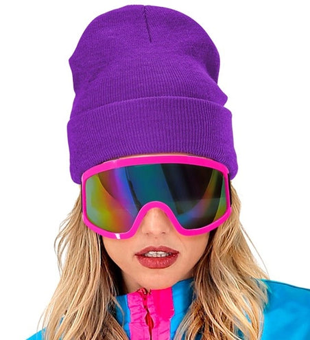 E-Carnavalskleding.nl Beanie paars muts Thomas