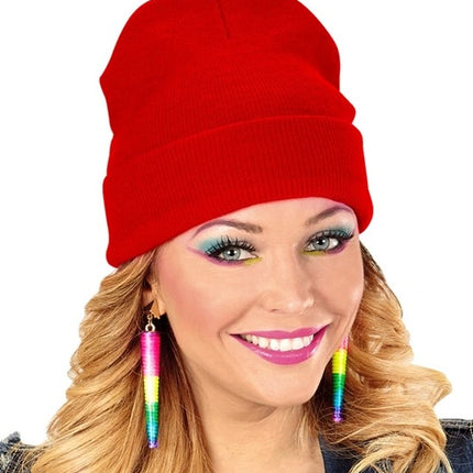 E-Carnavalskleding.nl Beanie rood muts Niek
