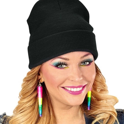 E-Carnavalskleding.nl Beanie zwart muts Luuk