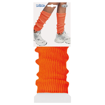 E-Carnavalskleding.nl Beenwarmers Basic neon oranje