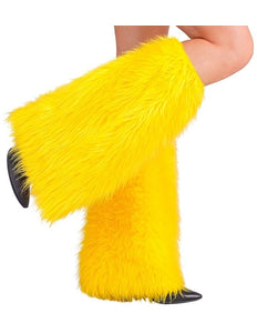 E-Carnavalskleding.nl Beenwarmers pluche geel Roos