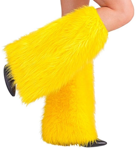 E-Carnavalskleding.nl Beenwarmers pluche geel Roos