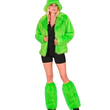 E-Carnavalskleding.nl Beenwarmers pluche neon groen