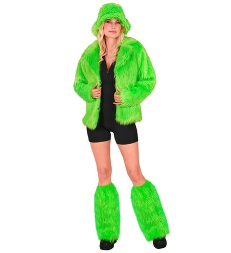 E-Carnavalskleding.nl Beenwarmers pluche neon groen