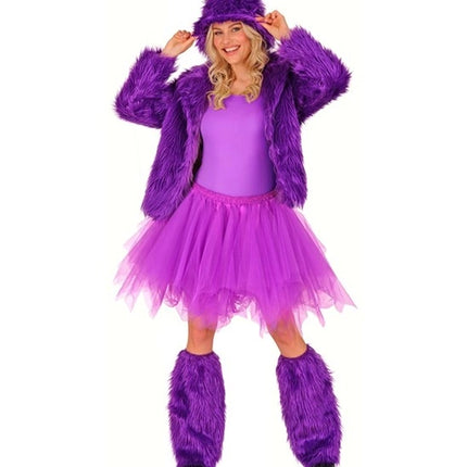 E-Carnavalskleding.nl Beenwarmers pluche paars Roos