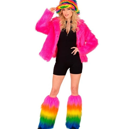 E-Carnavalskleding.nl Beenwarmers pluche regenboog Sem