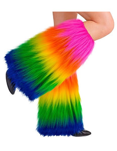 E-Carnavalskleding.nl Beenwarmers pluche regenboog Sem