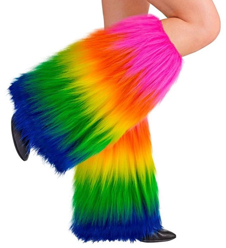 E-Carnavalskleding.nl Beenwarmers pluche regenboog Sem