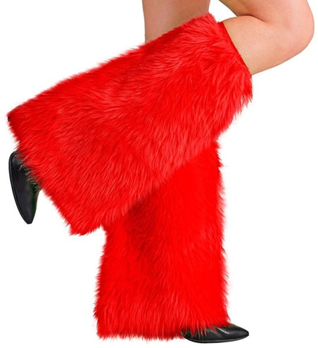 E-Carnavalskleding.nl Beenwarmers pluche rood Thijs