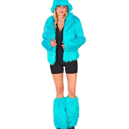 E-Carnavalskleding.nl Beenwarmers pluche turquoise Siem