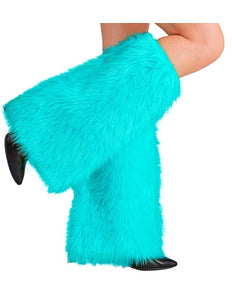 E-Carnavalskleding.nl Beenwarmers pluche turquoise Siem
