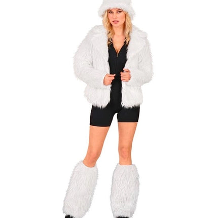 E-Carnavalskleding.nl Beenwarmers pluche wit Finny