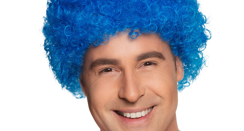E-Carnavalskleding.nl Blauwe krul pruik Pop blauw