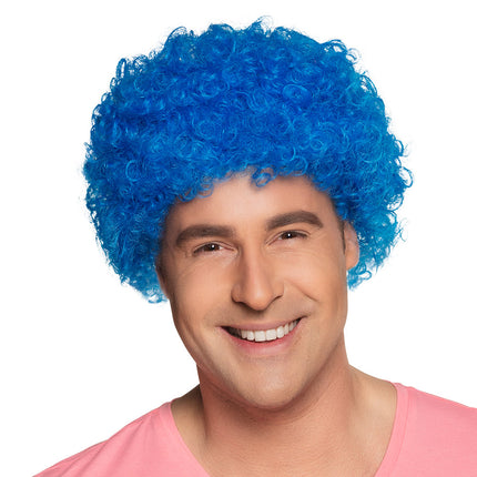 E-Carnavalskleding.nl Blauwe krul pruik Pop blauw
