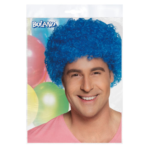 E-Carnavalskleding.nl Blauwe krul pruik Pop blauw