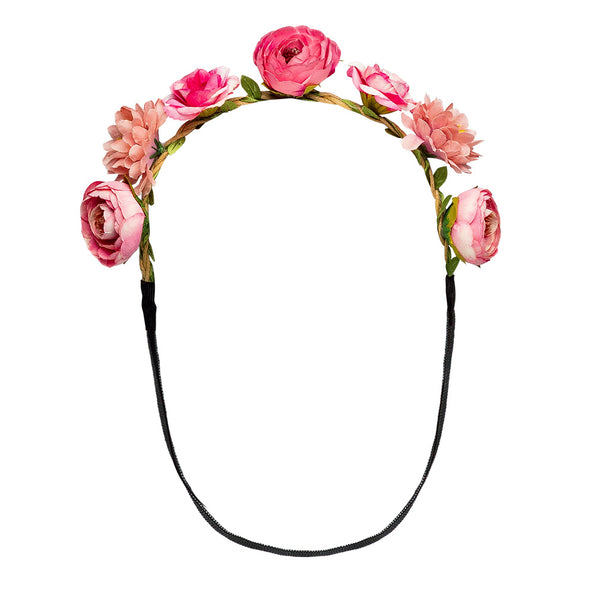 E-Carnavalskleding.nl Bloemen hoofdband Eivissa roze